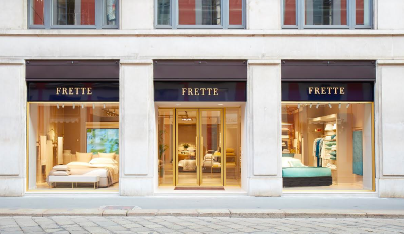 Exterior of Frette's historic boutique; courtesy Frette