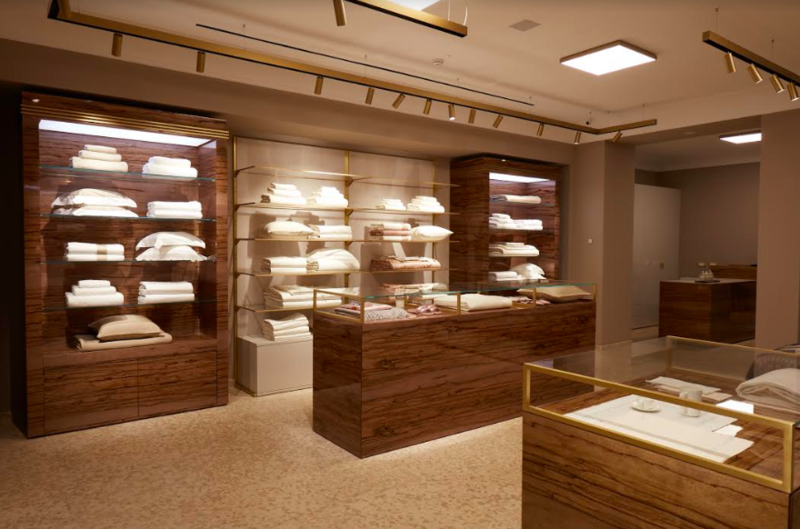 Interior of Frette's historic boutique; courtesy Frette