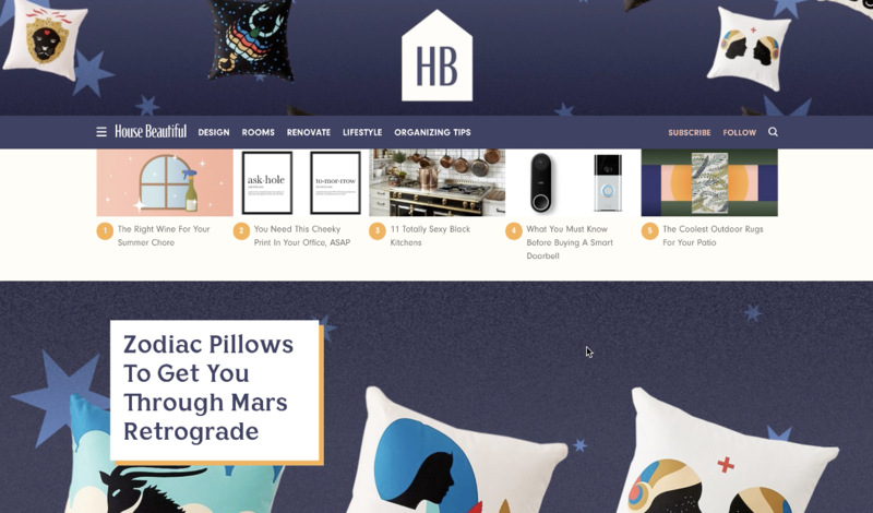 House Beautiful's new homepage; courtesy House Beautiful