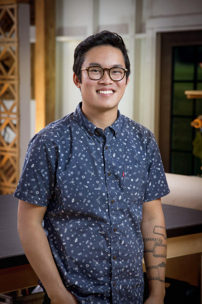Contestant Khiem Nguyen, who owns a woodworking brand. Image courtesy of Paul Drinkwater/NBC.