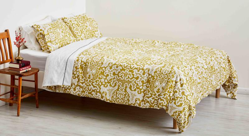 Duvet, Gold Chartouche, by Plover Organic; courtesy Plover Organic