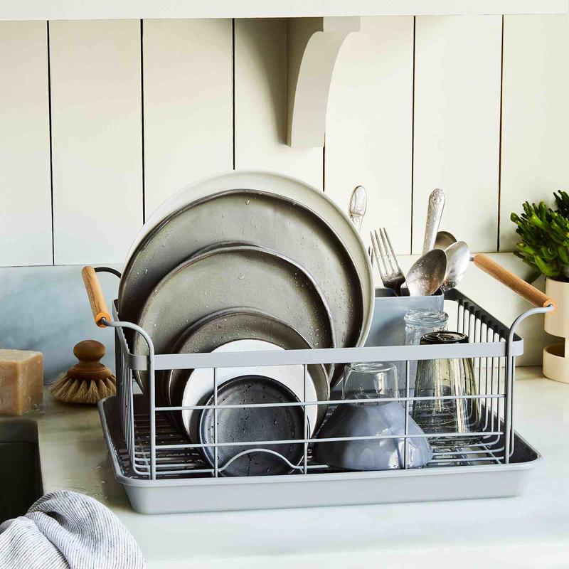 The Wood-Handled Dish Rack by Yamazaki Home; photography by Rocky Luten and James Ransom