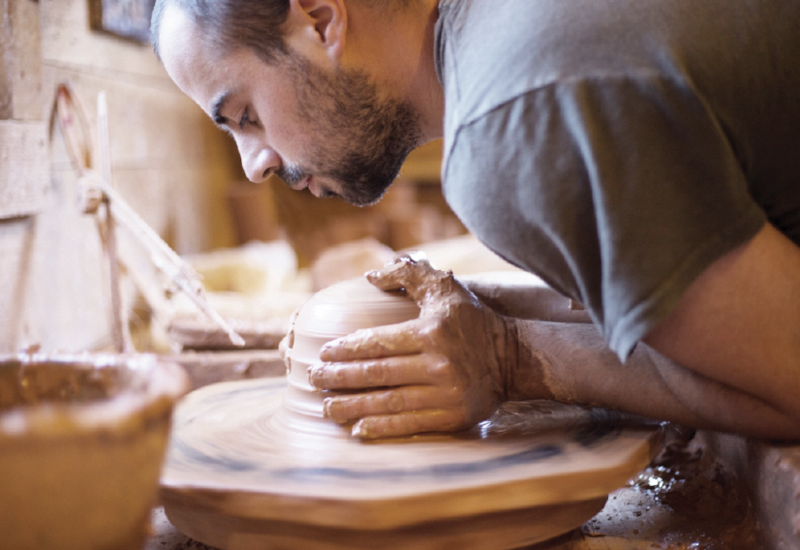 East Fork Potter co-founder Alex Matisse at the wheel