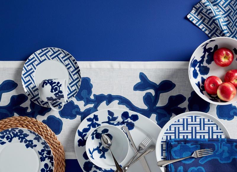 Draper James and Crate and Barrel's fall 2018 collection, Indigo Vine.