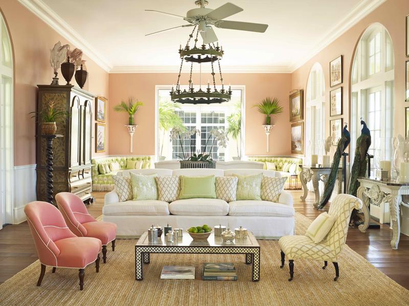 The drawing room of “Bayview,” a home for private clients on Lyford Cay