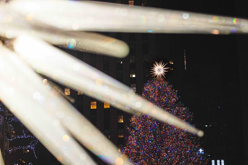 The Swarovski and Daniel Libeskind star on top of the Rockefeller Christmas tree