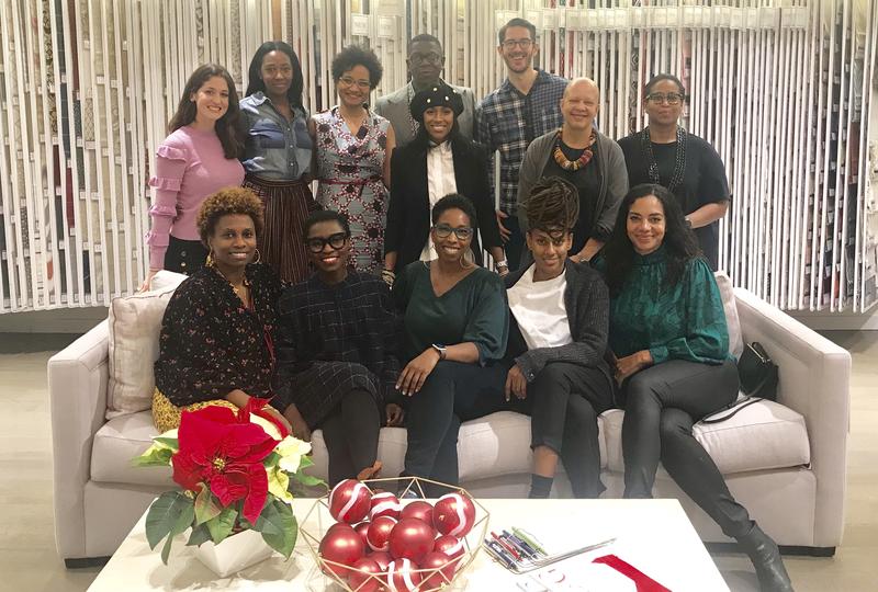 Jodi Finer of Fabricut, Inc. with founding BADG designers Keita Turner, Courtney McCleod, Rayman Boozer, Kevan Miller, Kesha Franklin, Sheila Bridges, Joy Moyler, Danielle Colding, Anishka Clarke, Malene Barnett, Nina Barnieh-Blair and Lisa Hunt