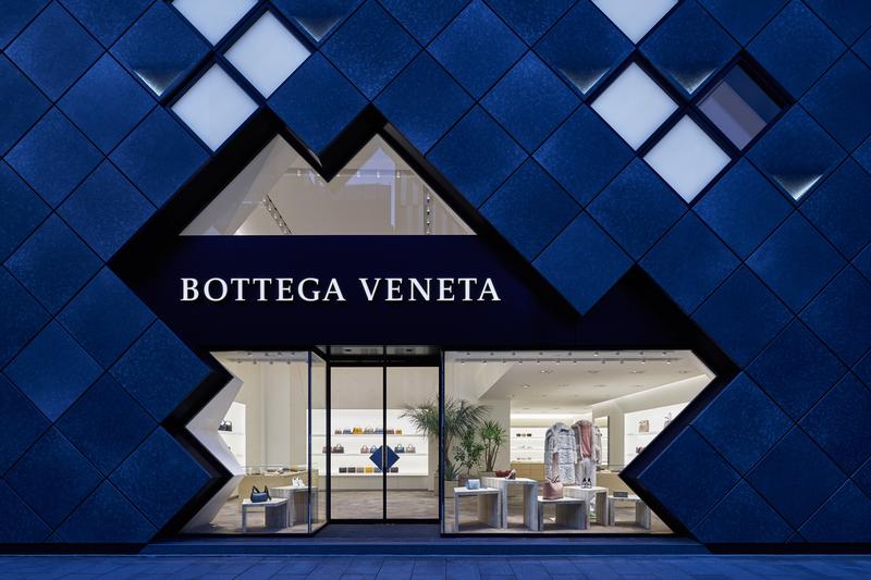 Bottega Veneta's Tokyo flagship, which has a facade reflecting the intrecciato weave.