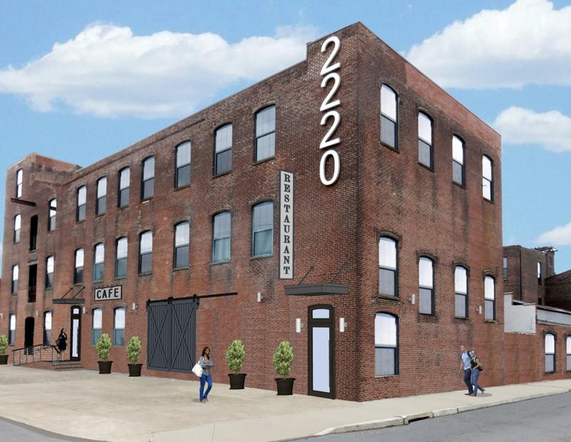 A rendering of the exterior of Showrooms 2220