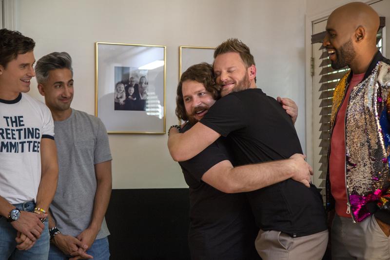 Bobby Berk hugging a guest on "Queer Eye"