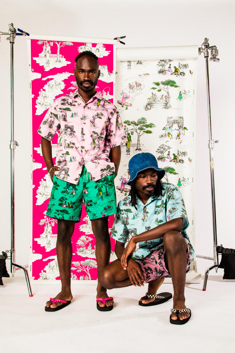 The Harlem Toile fashions are available at Union’s shop in Los Angeles as well as online and in-store at Nordstrom.