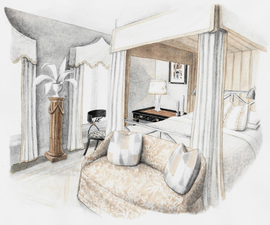 A rendering of Josh Pickering's room at the Southeastern Designer Showhouse & Gardens in Atlanta