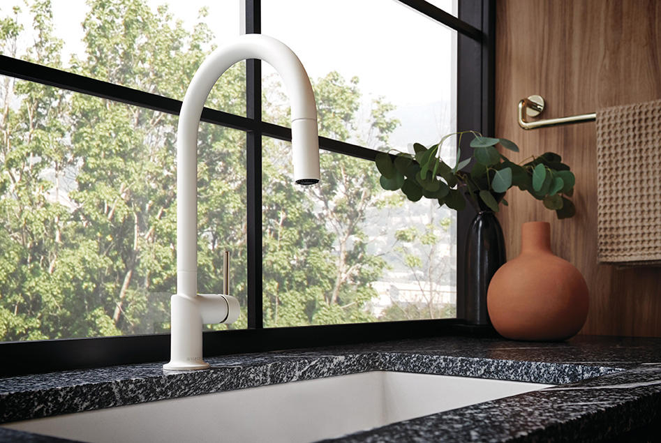 The pull-down faucet with arc spout by Jason Wu for Brizo