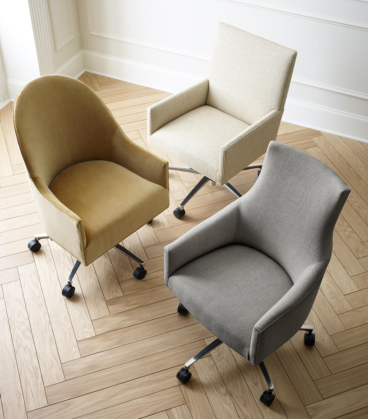 The Ada, Bella and Gage desk chairs from Mitchell Gold + Bob Williams