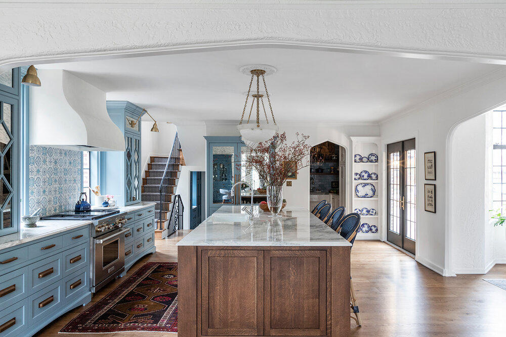 The renovated kitchen in Colby's 1920s Tudor