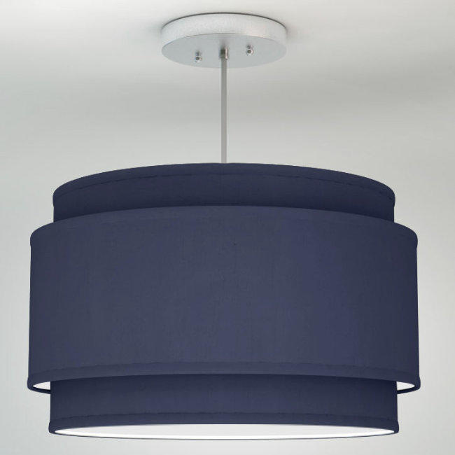 Alicia Linen Double Drum Pendant from Lumens