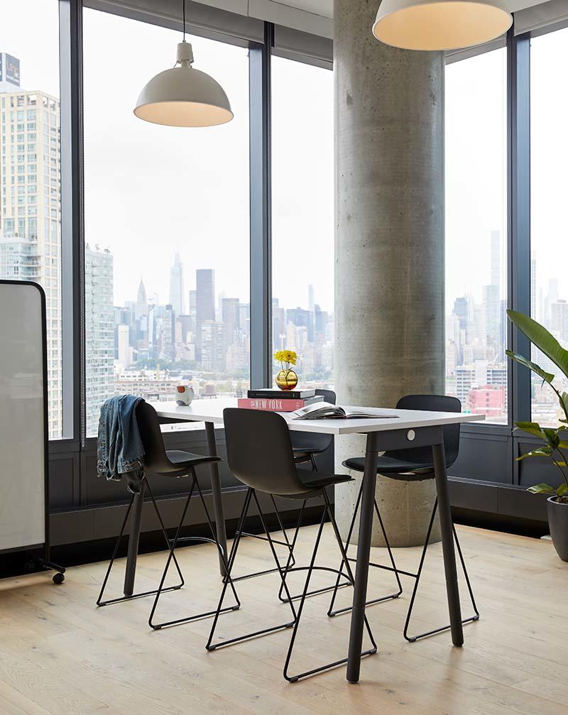 WeWork members can choose from a collection of curated office bundles or select a la carte furniture. 