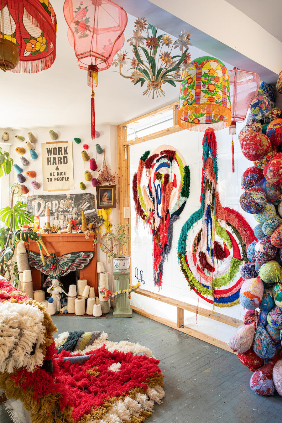 This fiber artist uses an old-school tufting gun to ‘paint with yarn’