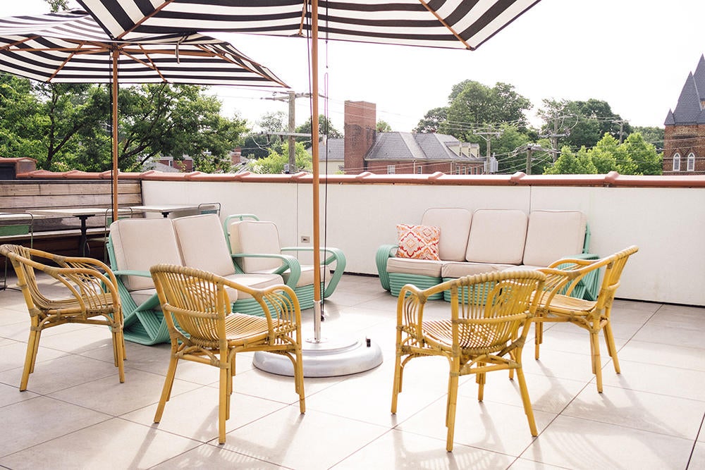 A rooftop gathering space