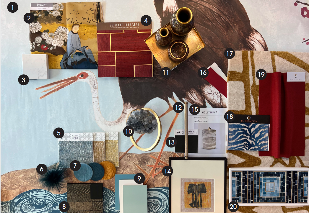 Andrea Schumacher is in the mood for rich red wools, blue tiger stripes and bronze metal finishes