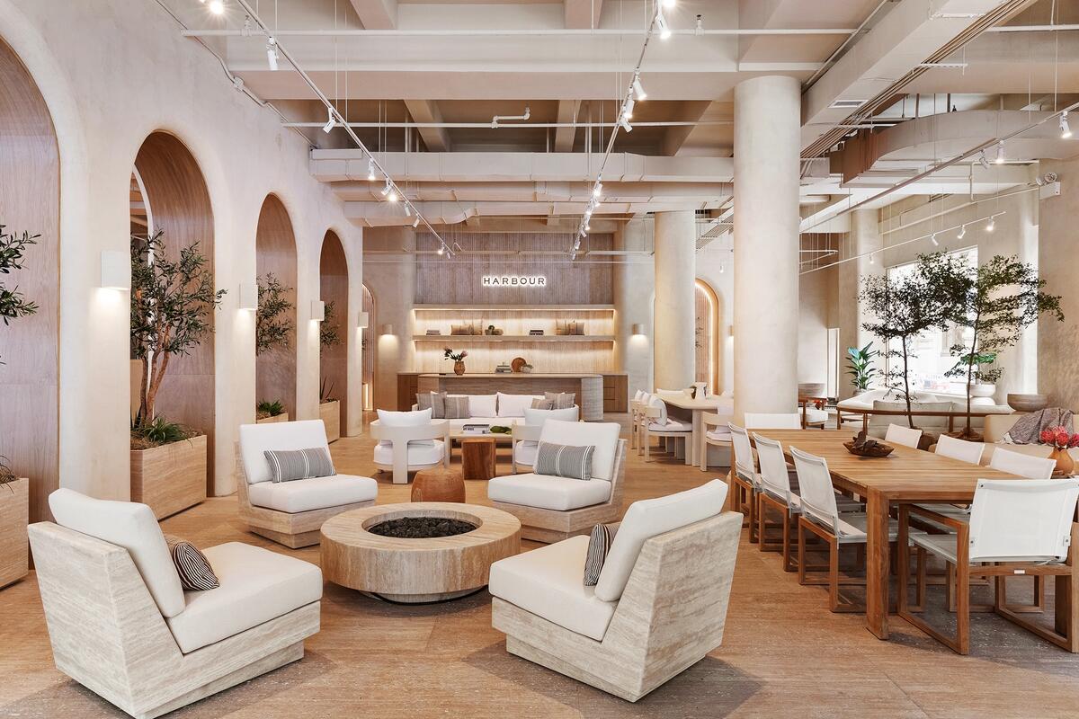 The interior of the Harbour flagship showroom in New York