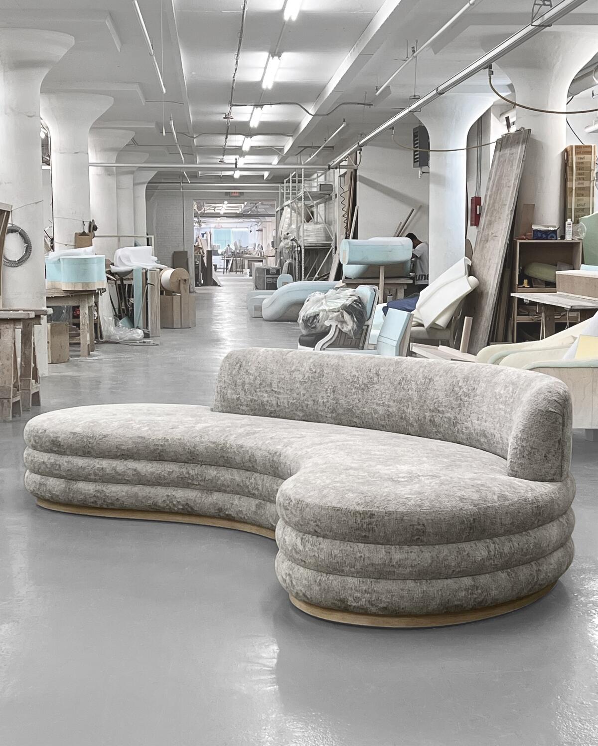 The Moussy sofa inside the Dune warehouse
