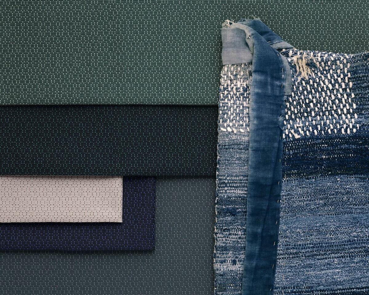 Kvadrat’s Ame fabric in various colorways by Teruhiro Yanagihara