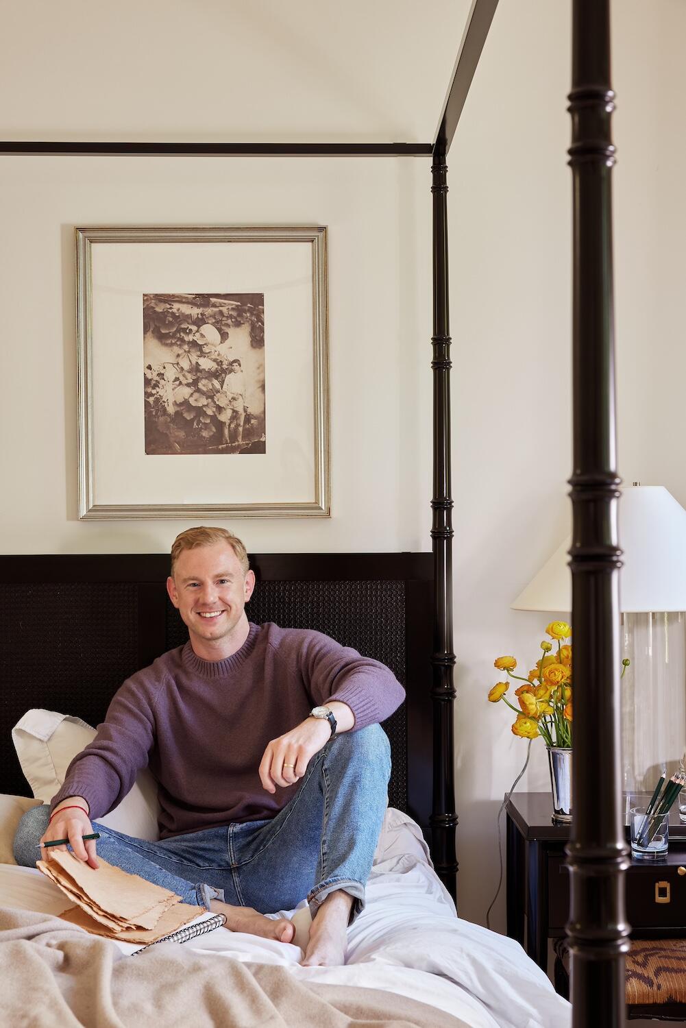 Josh Young at home with his Milan design for Framebridge