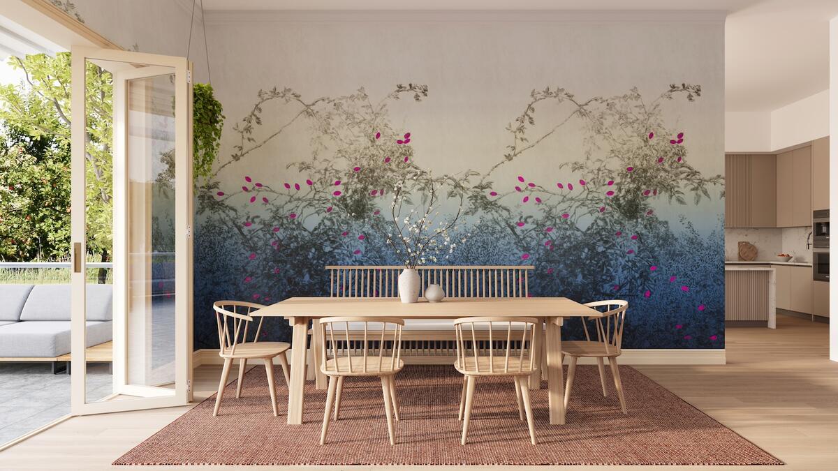 The Trellis mural in Hyacinth by Innovations