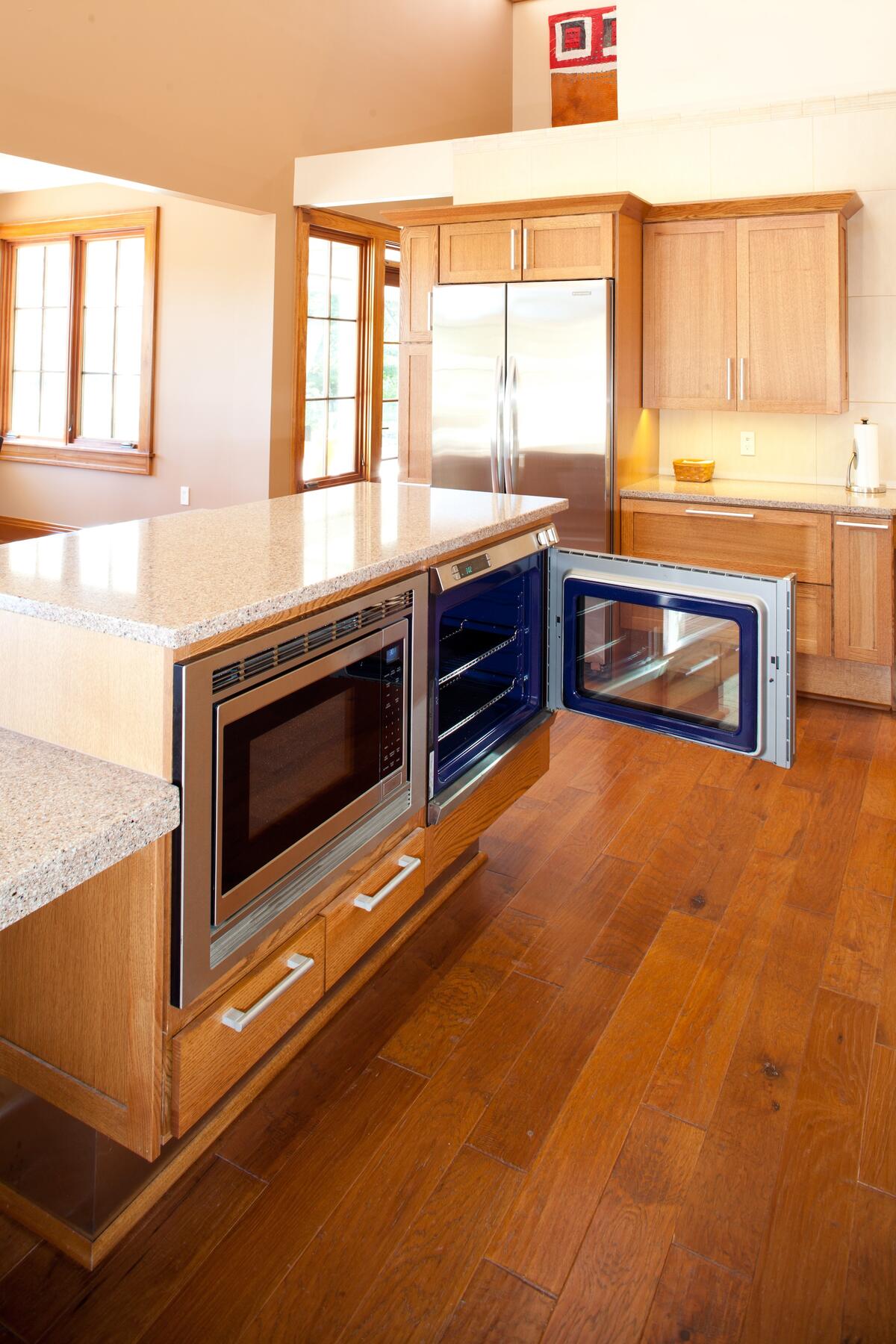 Rossetti’s kitchen with an oven that swings open on a side hinge