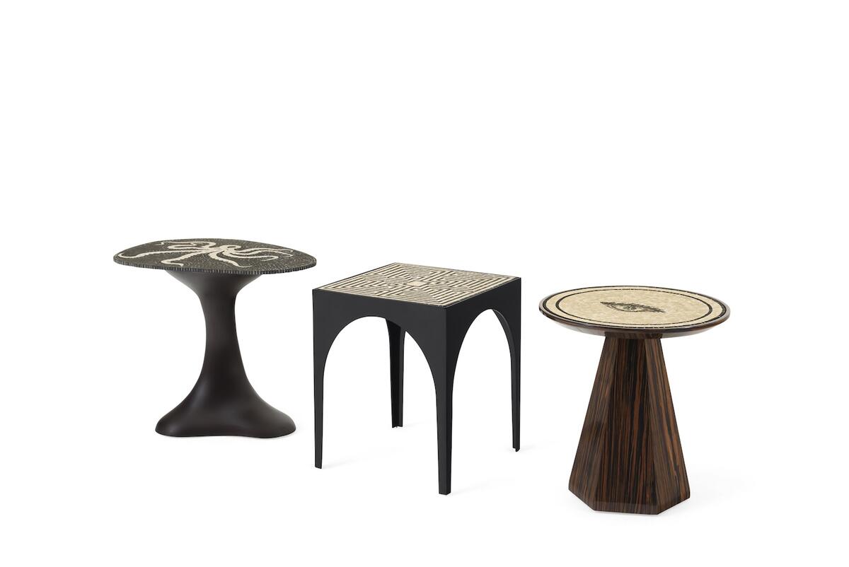Selections from Artefacto’s Arcanum collection by Patricia Anastassiadis, including the Spectrum side table (right) Selections from Artefacto’s Arcanum collection by Patricia Anastassiadis, including the Spectrum side table (right)
