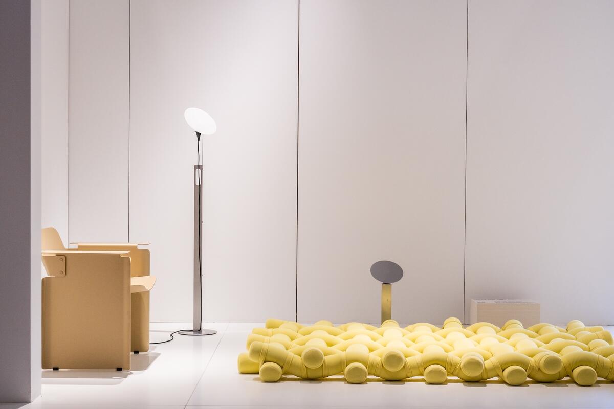 A scene from Maison&Objet’s “Rising Talent Awards: Germany,” featuring Haus Otto’s Zooom rug for Bottone 