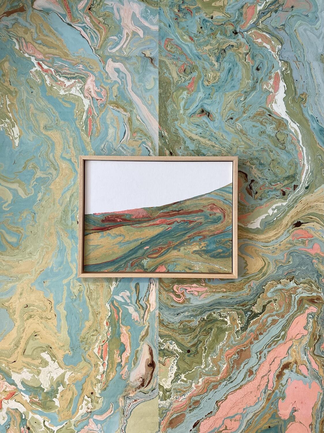This British artist uses traditional Japanese marbling techniques to create dreamy handmade wallcoverings
