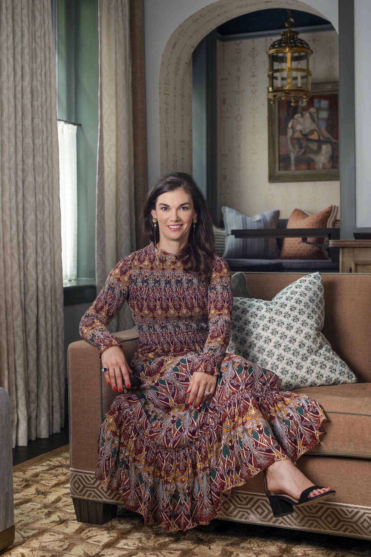 Louise Copeland’s enchanting layers of lacy trim, enameled tabletops and silken lampshades