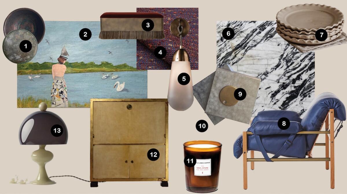 Jess Cooney’s material-minded medley of handblown glass, hammered metal and Tuxedo quartzite