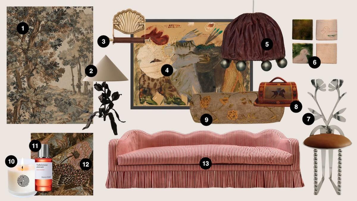 Francesca Grace’s romantic mix of sculptural furniture, vintage-inspired textiles and hand-painted decor