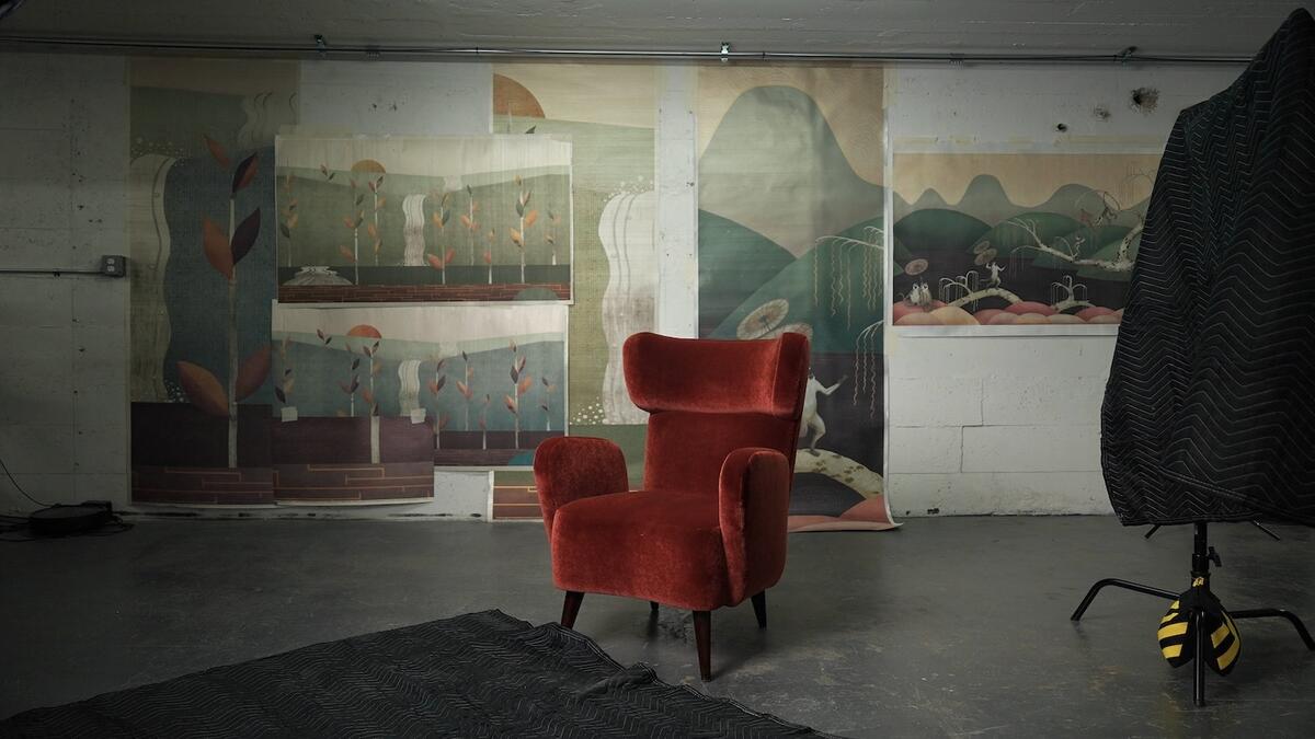 This artist reimagines early-20th-century motifs as painterly wallcoverings