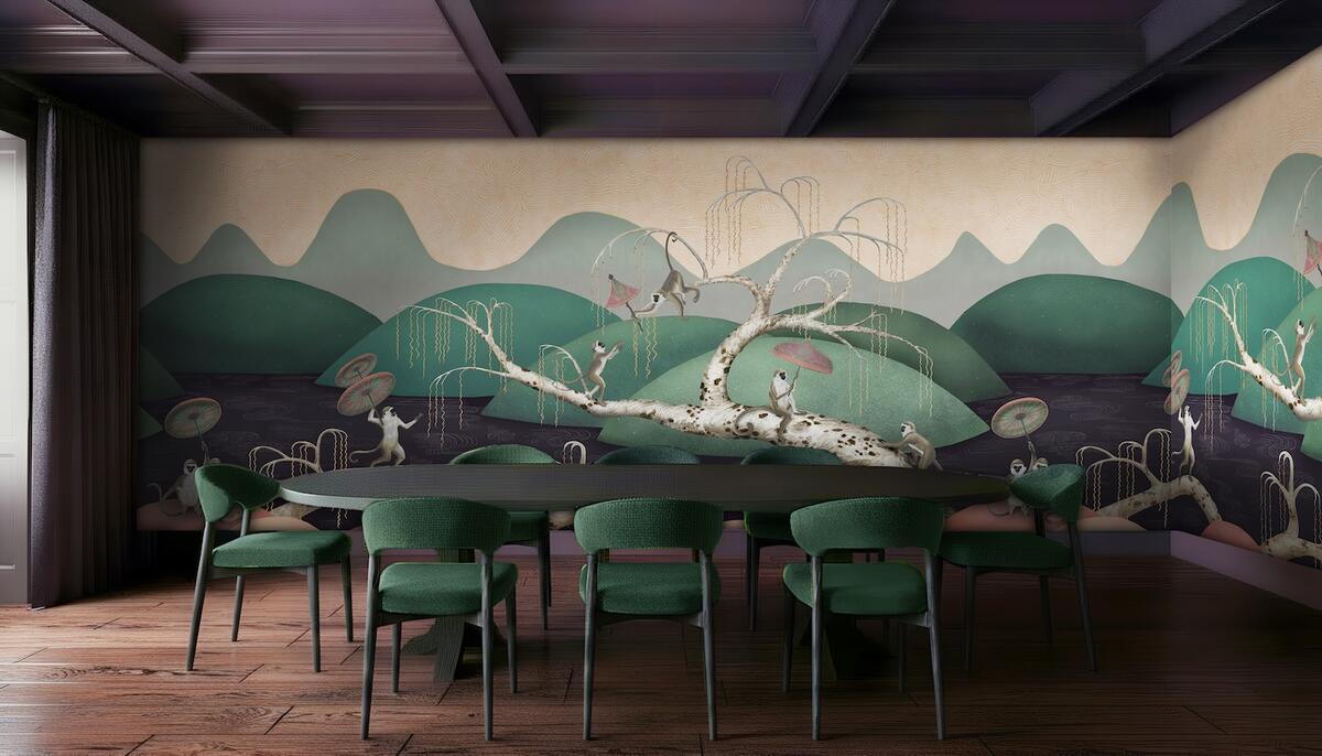 This artist reimagines early-20th-century motifs as painterly wallcoverings