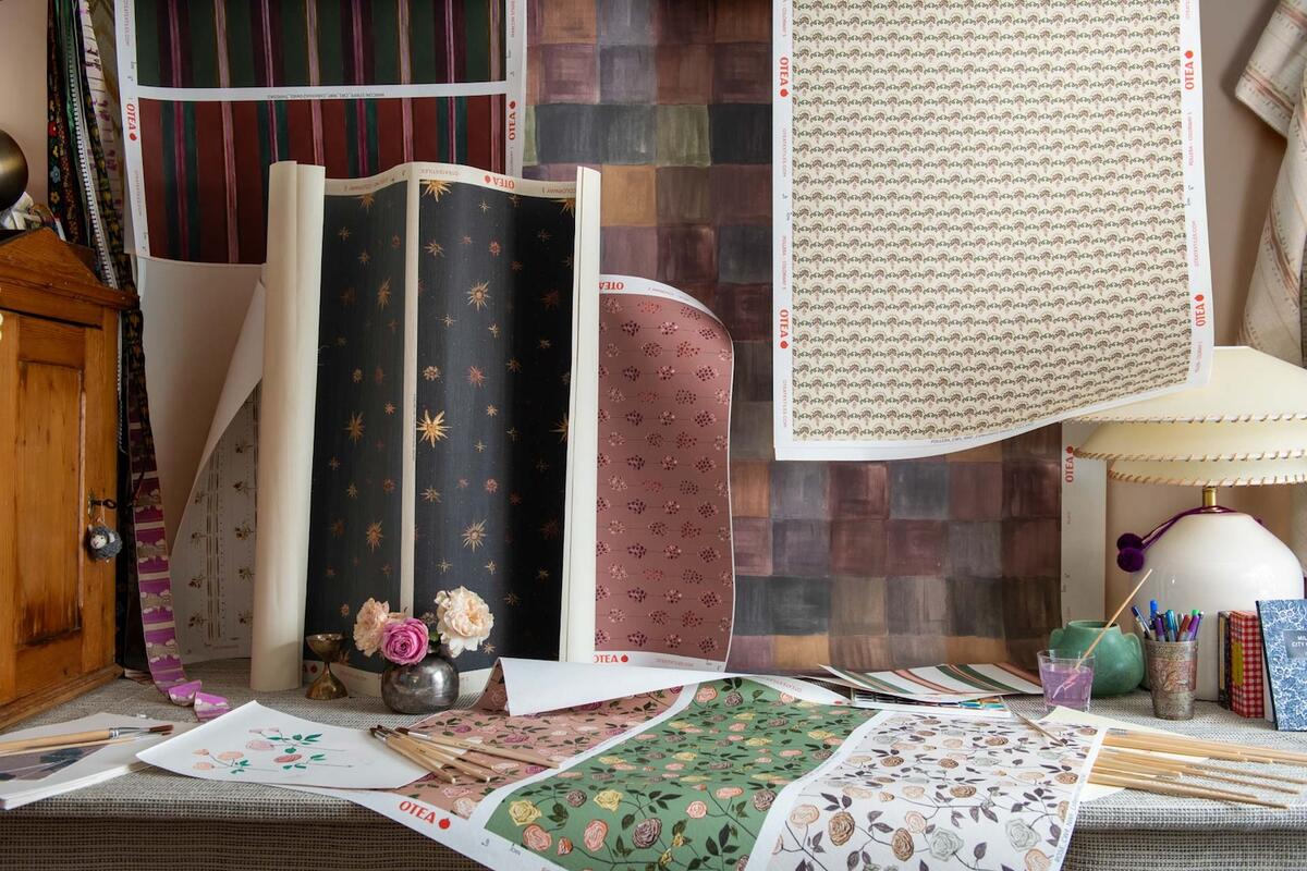 La Maestra wallcoverings and fabrics by Otea Textiles