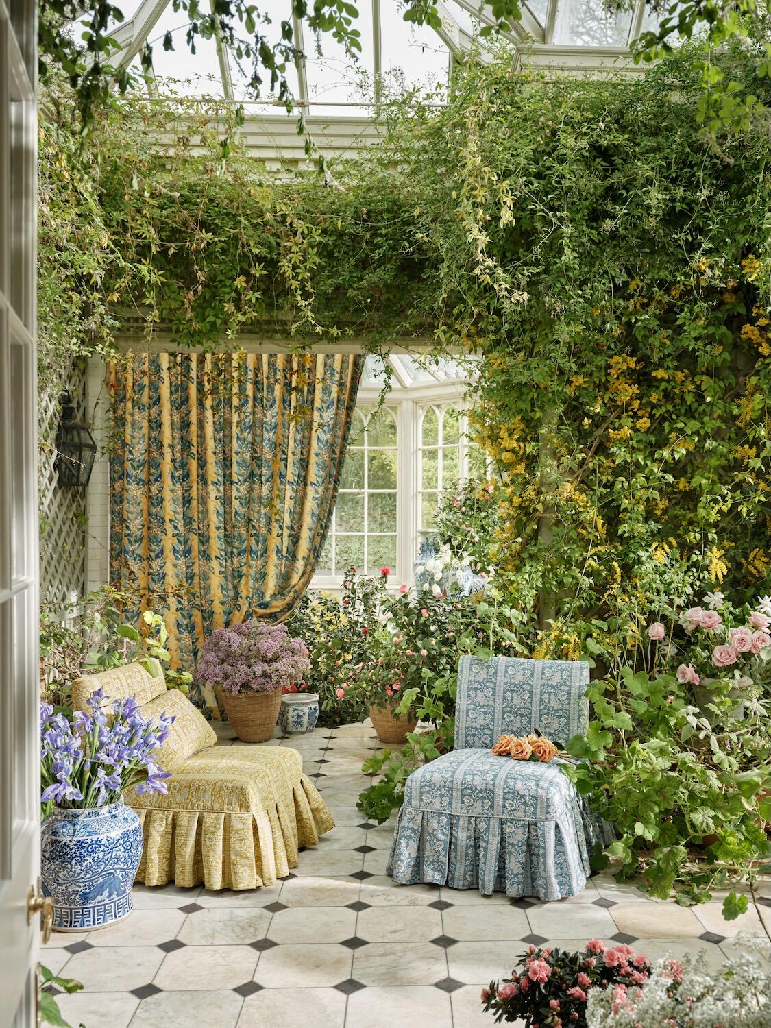 Selections from the Zoffany x Michael S. Smith indoor-outdoor fabric collection