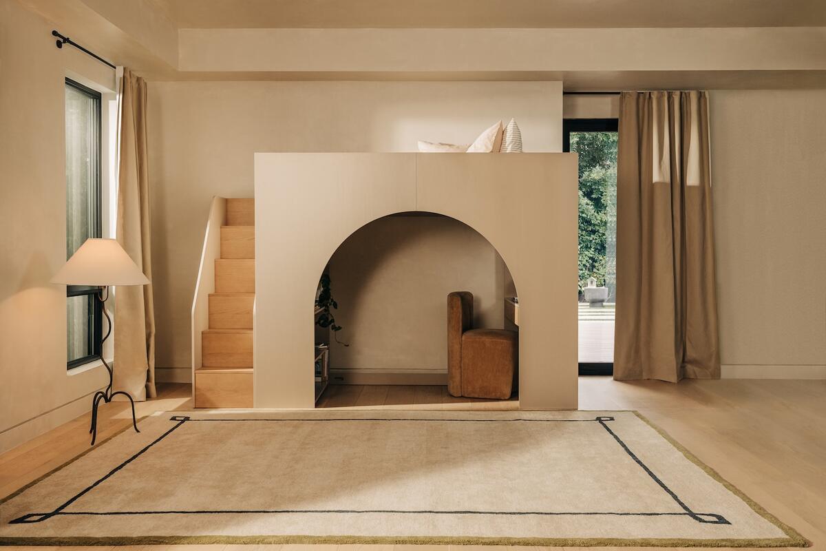 The Moab loft bed in Taupe/Ash by Babyletto