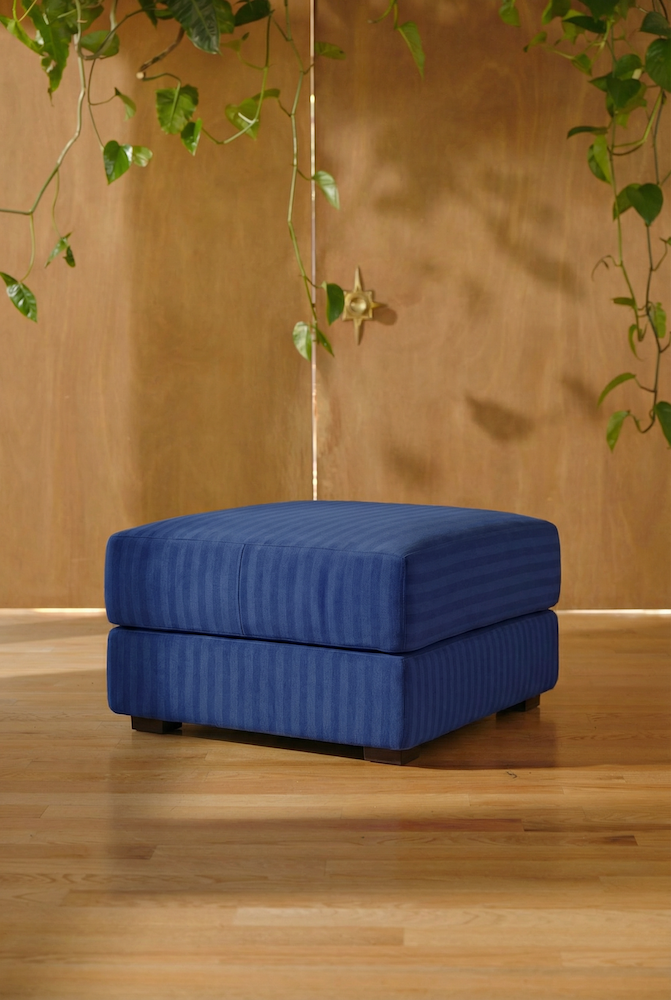 The Elevate ottoman from Sabai, which features biomaterial Cocolok as upholstery batting
