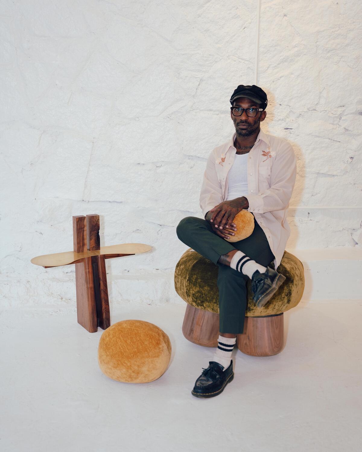 This furniture designer is inspired by braid patterns and Delta blues guitars