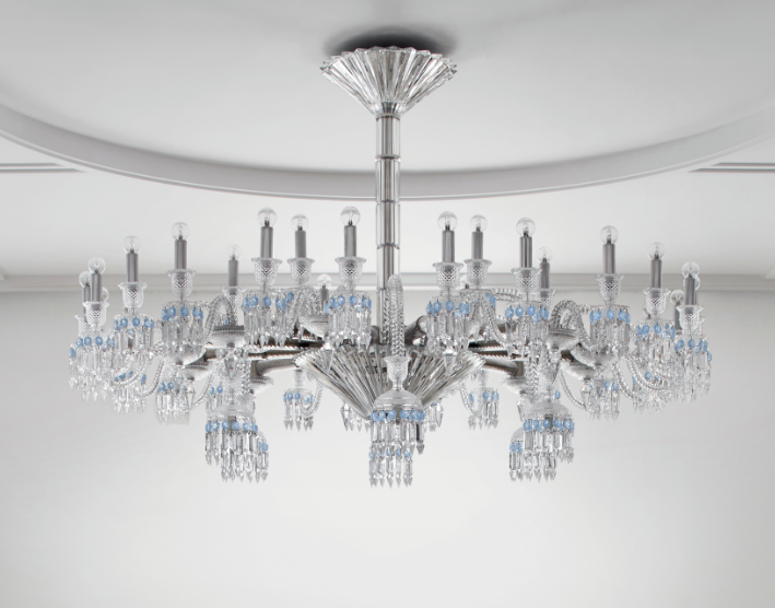 Interior designer and decorator Stéphanie Coutas's PARIS chandelier for Baccarat is on view at the brand