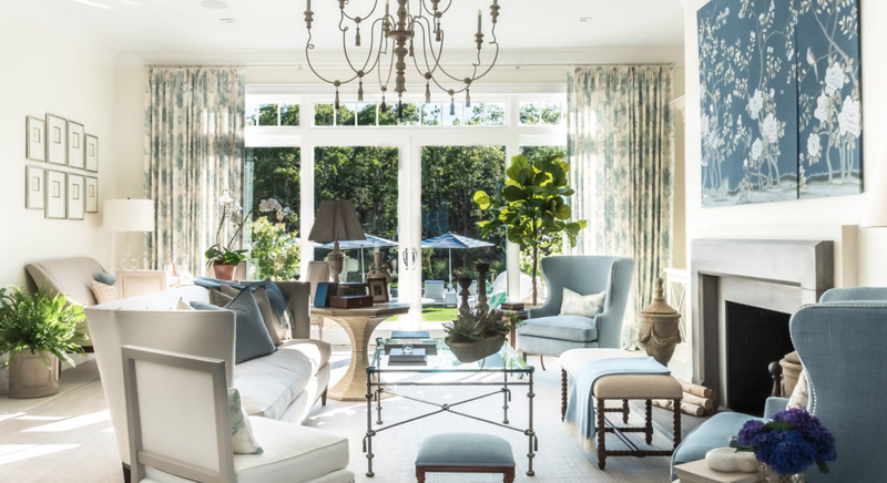 Great Room in the 2016 Hampton Designer Showhouse by Kate Singer Home; courtesy Alan Barry Photography 