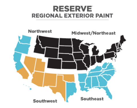 Valspar's regional map