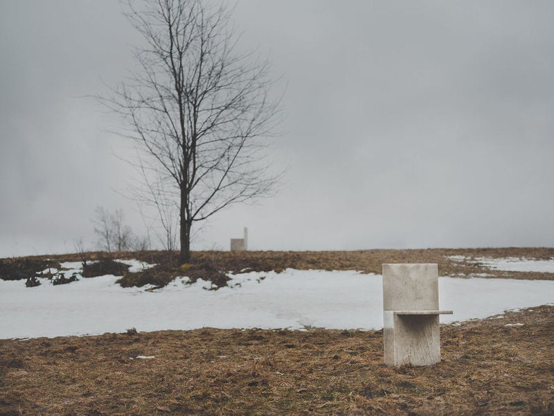 And Here I Sit: Hall Chair in Bianco Quartzite