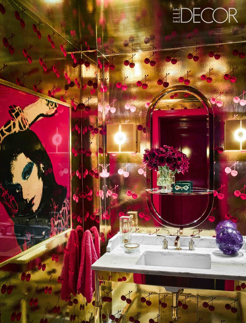 Andy Cohen's powder room in the October issue of ELLE DECOR