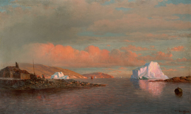 William Bradford (1823–1892), Arctic Sunset, 1873, Oil on board, 12 1/16” x 20⅛”. Courtesy of Questroyal Fine Art