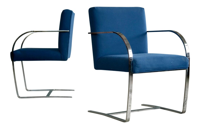 Pair of Brno Style Side Chairs in the Manner of Mies Van Der Rohe; Price: $900, Net Price: $765
